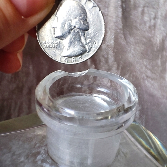 Vintage Perfume Bottle Clear Glass Heavy Crystal Prism  ***FLAW-CHIPS-FOGGED*** - Picture 11 of 13